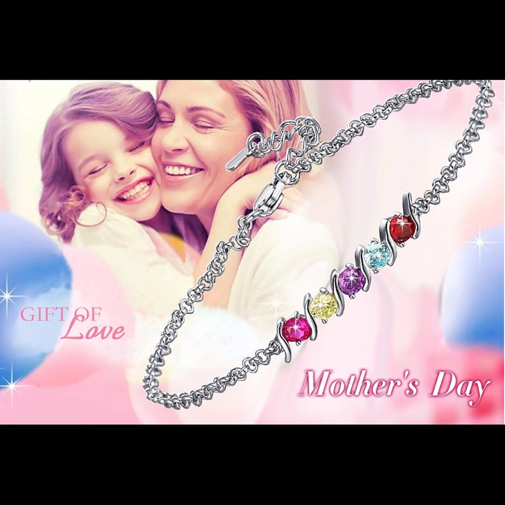 Sterling Silver Adjustable Round Created Gemstone - image 2